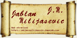 Jablan Milijašević vizit kartica